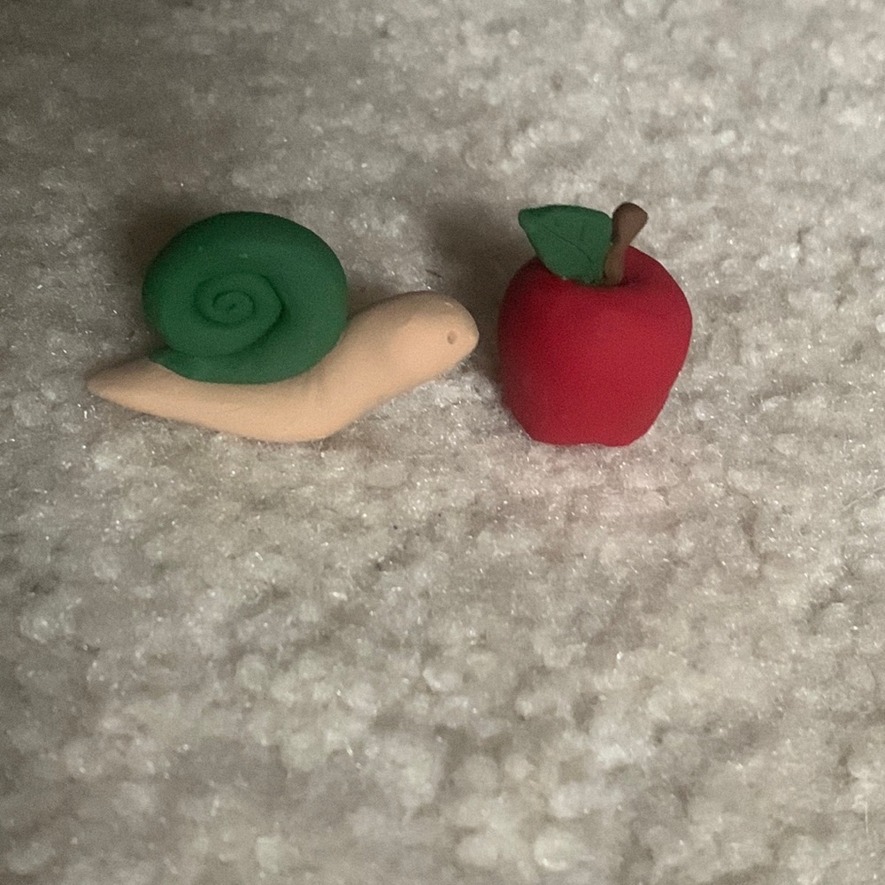 Adorable snail and apple clay set